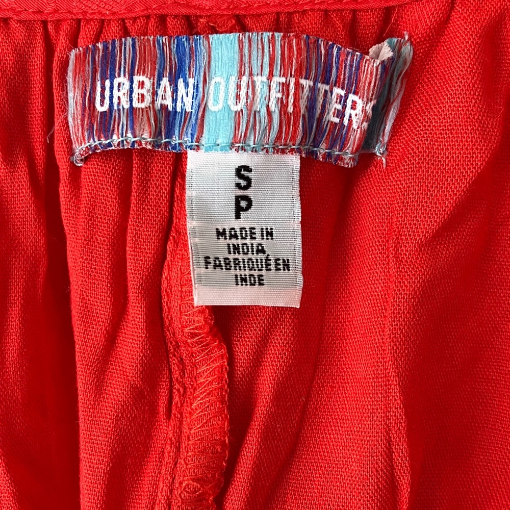 NWOT Urban Outfitters Small Vibrant Red Long-Sleeved Silky Dress - Picture 3 of 7
